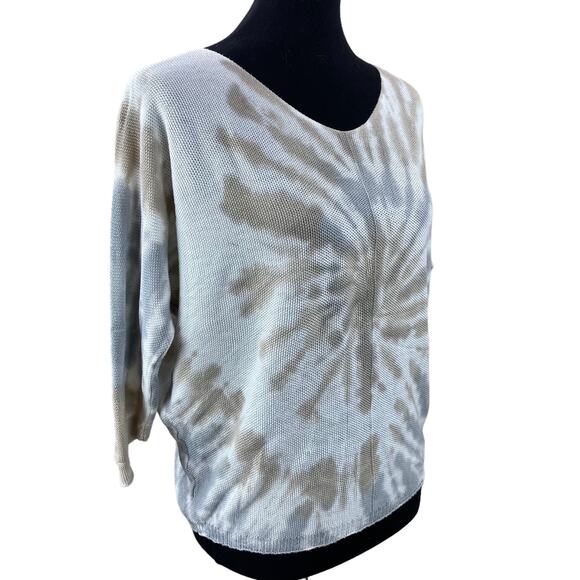 Angela tie dye lightweight fine cropped sweater size M Made in Italy - Picture 1 of 8